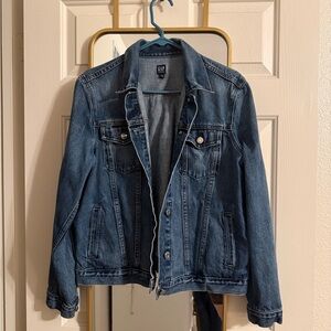 GAP Medium Blue Denim Jacket with Button Front